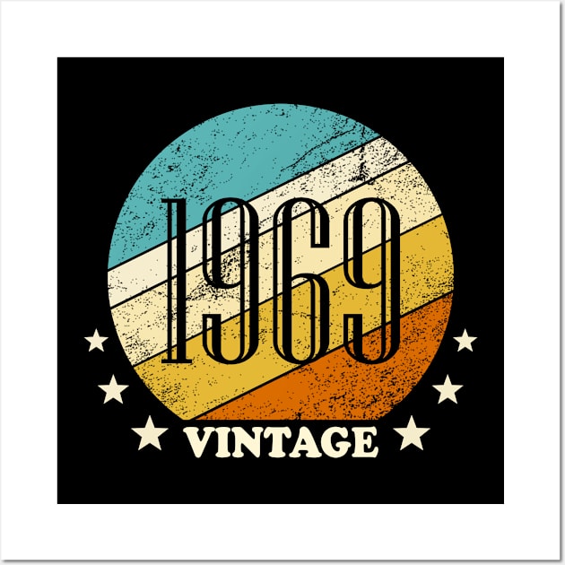 Vintage retro born in 1969 birth year gift Wall Art by Inyourdesigns